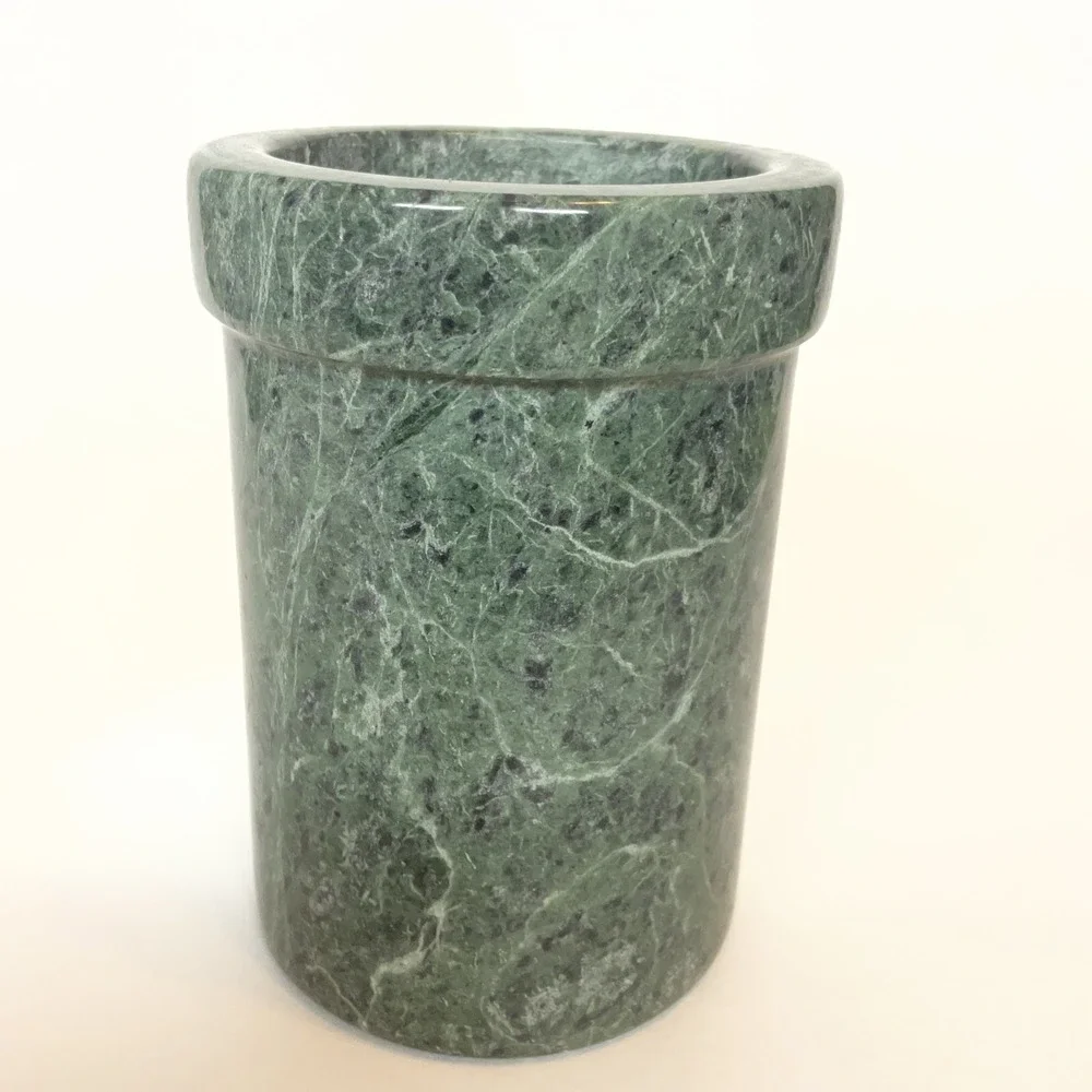Vintage MCM Green Marble Stone‎  Utensil Holder 5,2